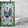 thumbnail image 2 of GZHJMY Floral Rooster Shower Curtains Waterproof Fabric Shower Curtain Bathroom Decoration with Hooks Washable Bathroom Shower Curtains 60x72 Inch, 2 of 6