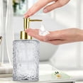 thumbnail image 4 of Textured Pump Liquid Dispenser Bottles, Glass Refillable Lotion Soap Bottles with Leak-Proof Pump, Airtight Seal Durable for Hotel Home Bathroom Shampoo Body Wash,, 4 of 5