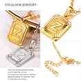 thumbnail image 4 of FOCALOOK Initial Pendant Necklace for Women Men Gold Plated Dog Tag Letter Z Capital Alphabet Necklace Girlfriend Mother Wife Daughter Valentines Jewelry Gift, 4 of 8