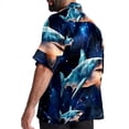 thumbnail image 3 of Starry Shark Men's Short Sleeve Hawaiian Shirt, Casual Printed Button Down Beach Tops, Summer Poplin Spread Collar Unisex Button Down Shirts, 3 of 6