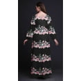 thumbnail image 3 of Bimba Moss Georgette Ranunculus & Chrysanthemum Floral Printed Womens Long Sleeve MaxiDressElastic Waist Gown-XX-Large, 3 of 5