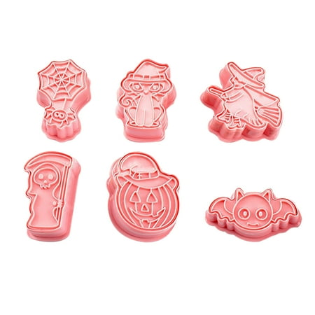 

6Pcs Halloween Theme Molds Lovely Cookie Candy Molds Lovely DIY Molds (Pink)