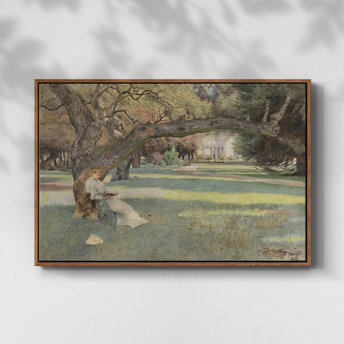 Vintage Botanical Print-LVI By Wexford Home Framed in Walnut Wood Gallery Wrapped Canvas 27 in. x 41 in.