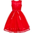thumbnail image 4 of Flower Girl Dress Red Sequin Mesh Red Holiday Dress 4 Years, 4 of 11