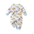thumbnail image 2 of Bellafa Newborn Baby Boys Cotton Romper Onesies Infant Long Sleeve One-Piece Toddler Button Jumpsuits Fall Spring Outfits, 2 of 7