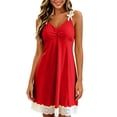 thumbnail image 5 of Nightgowns for Women Sexy Sleep Shirt Sleeveless Bow Lace Night Gowns Nightshirt Soft Sleepwear Pajams Dress, 5 of 8