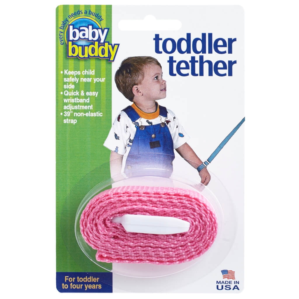 Baby Buddy Toddler Tether: Durable Adjustable Nylon Safety Wrist Link for Kids, Toddlers, Pink, 1 Ct
