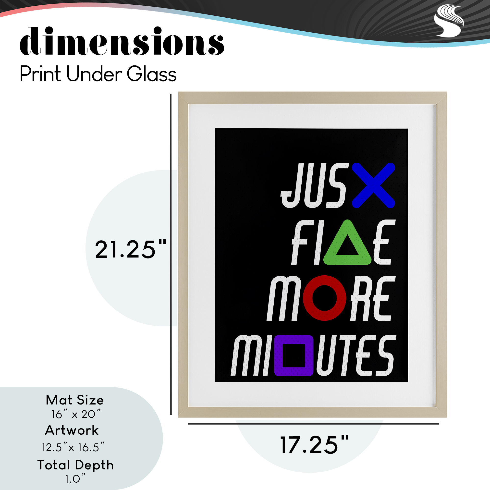 Just Five Minutes Gamer Buttons Birch Framed Print Under Glass, design by Kim Allen