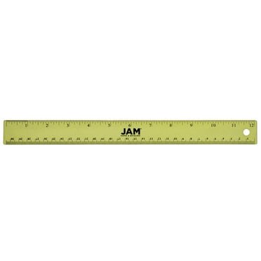 JAM Paper Stainless Steel Ruler, 12in, Cork Backing, Gold Metallic, 12 ...