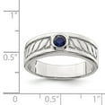 thumbnail image 4 of Auriga 925 Sterling Silver Rhodium-plated Men's Blue Sapphire Ring Size- 11, 4 of 6