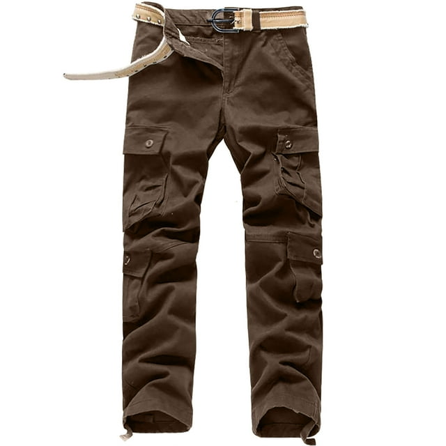 LOVZFMLL Cargo Pantalon pour Homme Uni à Multiples Poches Salopette Lavée Pantalon Décontracté d'Extérieur Pantalons
