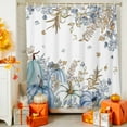 thumbnail image 4 of Shower Curtain 72"W x 96"L Thanksgiving Fall Blue Pumpkins Watercolor Fabric Shower Curtains Set with Hooks Water Repellent Bathroom Curtains Machine Washable Bathroom Accessories, 4 of 6