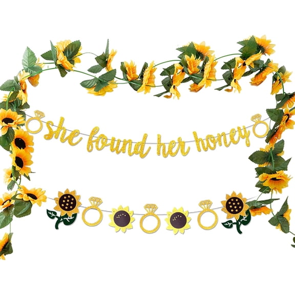 Sunflower Love Theme Decoration Set Wreath Banner for Multiple Scenes