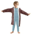 thumbnail image 7 of FORMRS Niños Bathrobe Unisex Hooded Robe Soft Plush Pajamas Sleepwear, Size 10-12T, Circular Gold Pattern, 7 of 7
