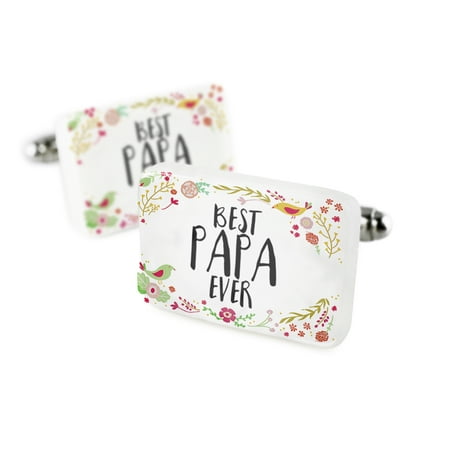 Cufflinks Happy Floral Border Papa Porcelain Ceramic NEONBLOND