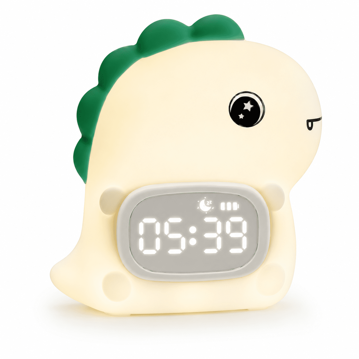 Dinosaur Silicone Digital Alarm Clock, Cute Desk Clock with Night Light, Easy-to-Read Time Display, Bedroom Nightstand Clock for Desk, Dorm Room, Home Office & Room Decor