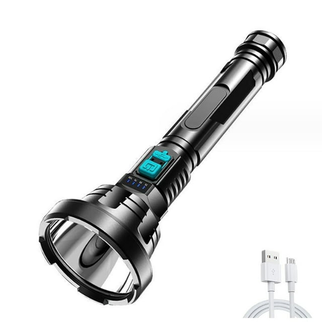 From Xiao Bei strict selection Strong Light Flashlight LED Power Display Built in Battery Outdoor Long Range Waterproof USB Charging Strong Light Flashlight