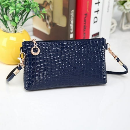 - Women Crocodile Leather Messenger Crossbody Clutch Shoulder Handbag BU