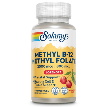 Solaray B-12   Methyl Folate Lozenges | 60 Count