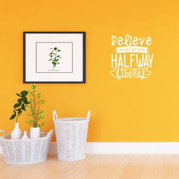 VWAQ Believe You Can and You're Halfway There Motivational Home Decor Inspirational Wall Decal