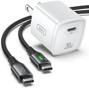 USB C Charger, INIU 20W PD 3.0 Fast Charge Wall Charger with 6FT Quick Charging Cable, Universal Power Adapter