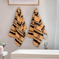 thumbnail image 3 of SKYSONIC 2 Pack Scary Spooky Faces Hand Towels, Ultra Soft and Absorbent, Halloween Orange Stripes Decorative Fingertip Towel for Home, Bathroom, Kitchen, 28.3"x14.4", 3 of 5