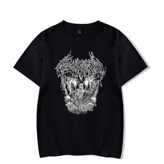 Ken Carson Merch T Shirts A Great Chaos AGC Skull Face T-Shirt Rapper Tees Mens Women Short Sleeve Streetwear