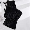 thumbnail image 5 of ClodeEU Women Drawstring Elastic Waist Wide Leg Sweatpants,Casual Loose Pants Black,Women's Plus S, 5 of 5