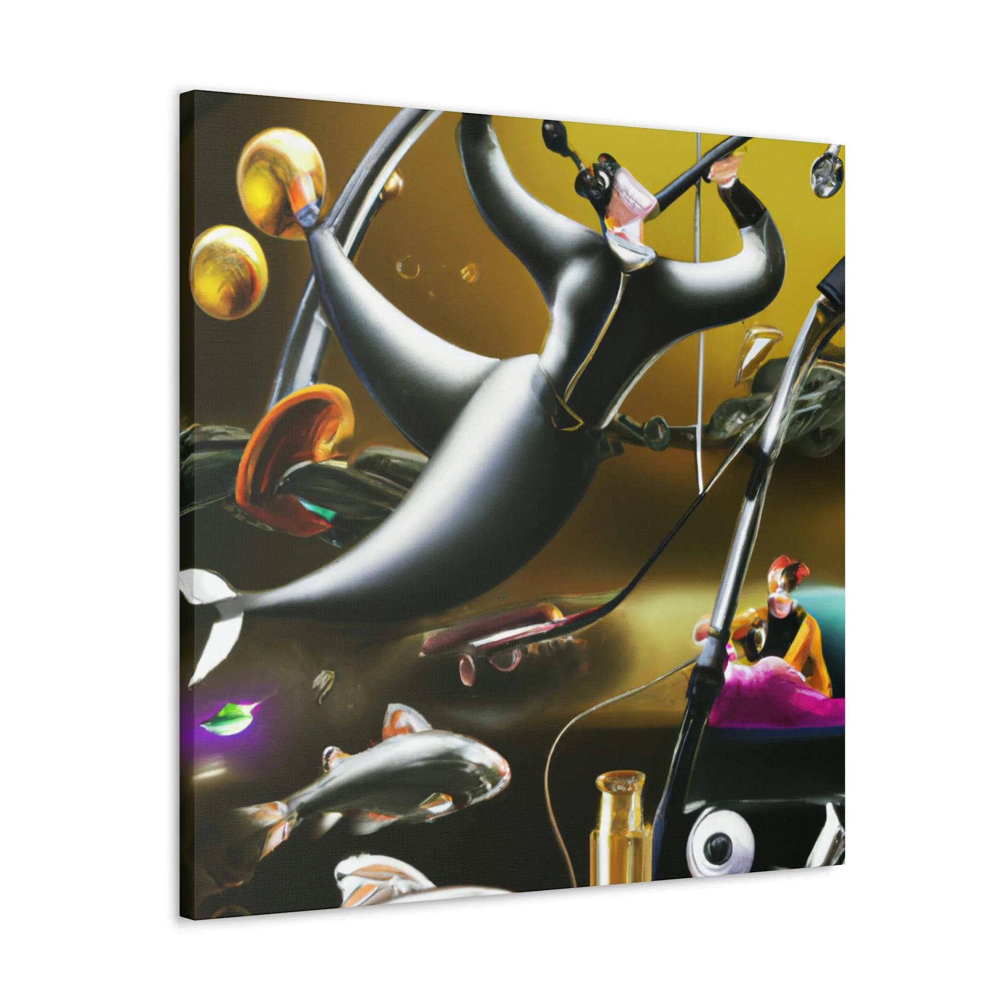 Fishing in Moonlight Glade - Canvas