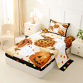 thumbnail image 2 of Manfei Cartoon Ghost Halloween Twin Sheets,Bat Silhouette Print Bedding,3 Pieces,1 Flat Sheet,1 Fitted Sheet and 1 Pillowcase, 2 of 6