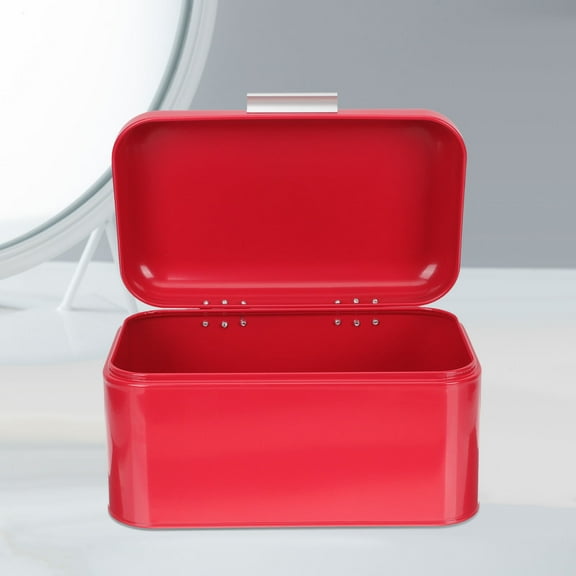 WHAMVOX Retro Red Iron Bread Box with Good Airtightness for Home Kitchen Countertop Storage