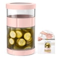 thumbnail image 3 of Leodye Pickle Jar with Strainer Flip, Pickle Container, Glass Kraut Juice Separator Jar-Leakproof Airtight Lid, Hourglass Food Storage Flip Jar for Olive,Jalapeno,Sliced Pickles-Dishwasher Safe, 3 of 6