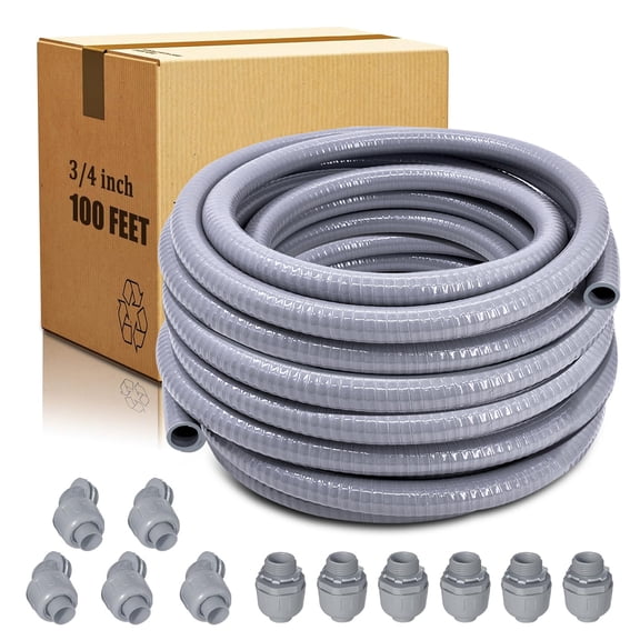 Deep Dream 3/4" PVC Liquid Tight Conduit Connector, Waterproof – 10 Pack