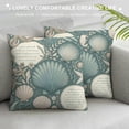 thumbnail image 3 of Wuche  Nautical Coastal Throw Pillow Covers 18x18  Ocean Themed Beach Seashell Coral Starfish Pillows Case Soft Velvet Cushion Covers for Outdoor Sofa Home Decor Multiple specifications, 3 of 5