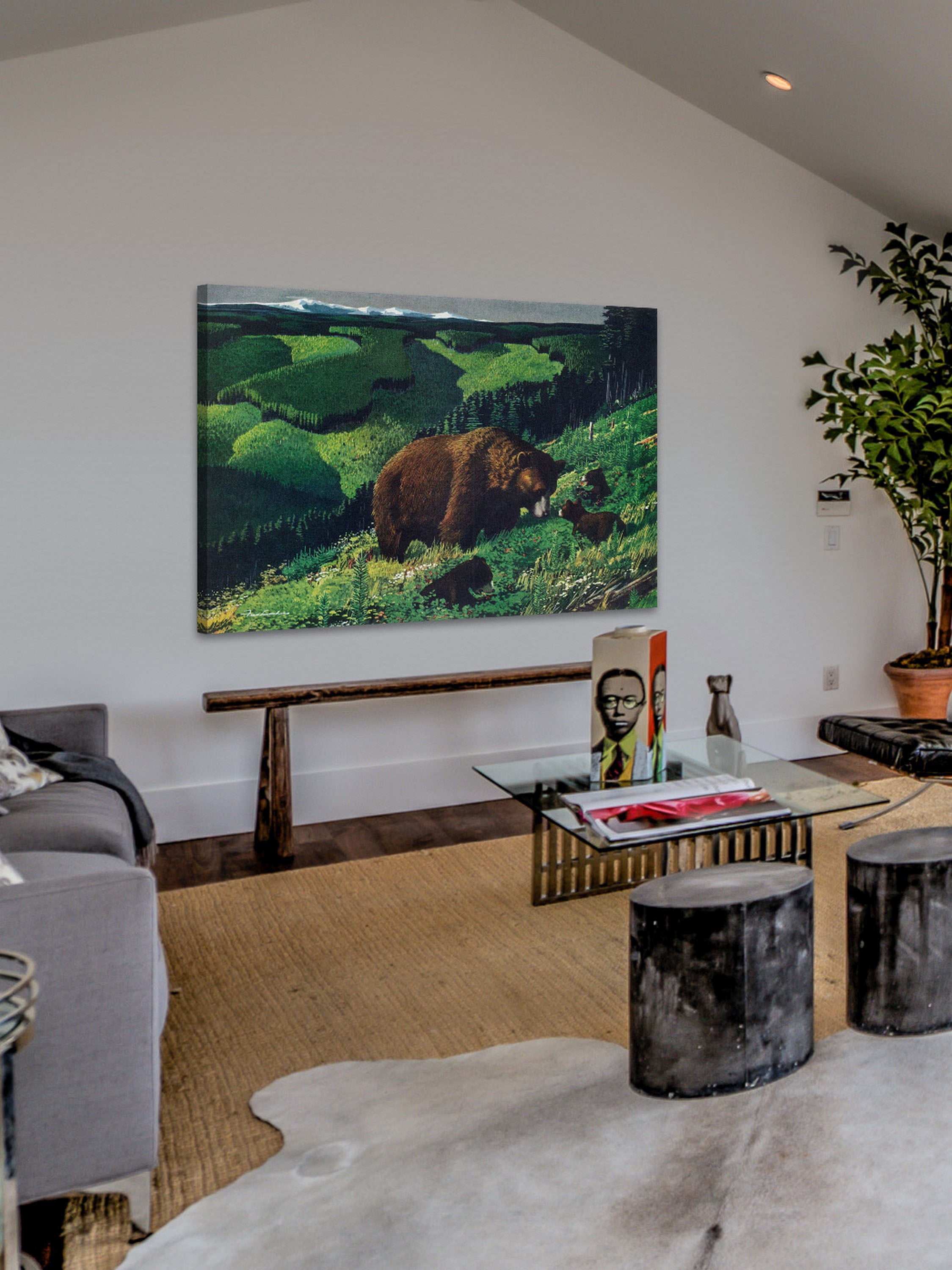 "Bear Cubs" Painting Print on Wrapped Canvas