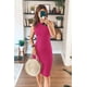 thumbnail image 5 of Vestido PRETTYGARDEN 2025 Midi Ajustado sin Mangas Rojo Rosa Talla L, 5 of 7