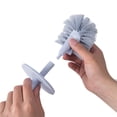thumbnail image 3 of Toilet Brush & Holder Set, Cleaner Scrubber for Bathroom, Lightweight Plastic Handle, Space Saving for Storage, Deep Cleaning, Drip-Proof, Easy to Assemble, 1 Pcs, 3 of 7