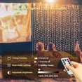 thumbnail image 2 of 300 LED Curtain Lights USB Plug 8 Modes Christmas String Lights with Remote Control for Bedroom, Indoor, Outdoor, Wedding, Party Decoration, 2 of 5