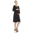 thumbnail image 2 of White Mark Women's Maternity Cross Neckline Swing Dress, 2 of 2