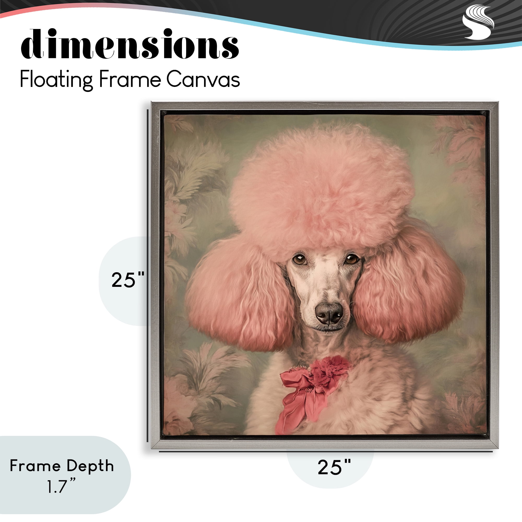 Stupell Industries Miss Baroness Blush Gray Framed Floater Canvas Wall Art, design by Tina LeCour