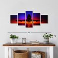 thumbnail image 2 of Elephant Stock Airplane At Dusk Wall Art - Horizontal Multi Panel Canvas - 5 Pieceliving Room Wall Decor - Photography Transportation Multi Panel - Black And Blue Decor - 29" x 12", 2 of 4
