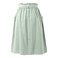 thumbnail image 3 of ASFGIMUJ Women's Casual High Waist Pleated A Line Midi Skirt With Pocket, 3 of 4