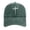 Green, variant on Womens and Mens Christian Jesus Cross Baseball Cap, Easter Cross Embroidered Adjustable Unisex Dad Hat, Retro Washed Vintage Cotton Curved Brim Baseball Cap for Summer Outdoor and Casual Wear Purple
