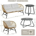 thumbnail image 6 of Grand Patio Boho 5-Piece Wicker Outdoor Conversation Sets with Loveseat and 2 Coffee Tables, Black/Beige, 6 of 8