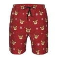 thumbnail image 3 of Logiee Reindeer Faces Festive Red Print Mens Swim Trunks Quick Dry Board Shorts,Breathable Hawaii Beach Shorts Swimwear Bathing Suits-Medium, 3 of 6
