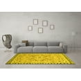 thumbnail image 3 of Ahgly Company Machine Washable Indoor Round Oriental Yellow Modern Area Rugs, 7' Round, 3 of 4