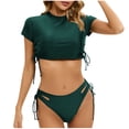 thumbnail image 1 of Trajes de Baño de Corte Alto para Mujeres de Verano de Color Sólido con Cojín de Pecho sin Soporte de Acero, Traje de Baño de Correa sin Espalda Sexy, 1 of 3