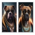 thumbnail image 2 of Designart "The NYC Gangster Boxer I" Dog Boxer Gangster Mafia Framed Wall Art Set Of 2 - Gold Animals Frame Gallery Set For Office Decor, 2 of 7