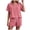 Summer_set235-Hot Pink, variant on UAYOTSE Womens 2 Piece Sets Summer Lounge Outfits Crochet Button Down Crop Tops Hollow Out Color Block Tracksuit Shorts Sets,Sizes L