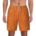 thumbnail image 3 of Uemuo Orange Glitter Pattern Mens Swim Trunks Quick Dry Board Shorts with Mesh Lining, Stretch Beach Shorts Quick Dry No-Chafing Board Shorts-Small, 3 of 9
